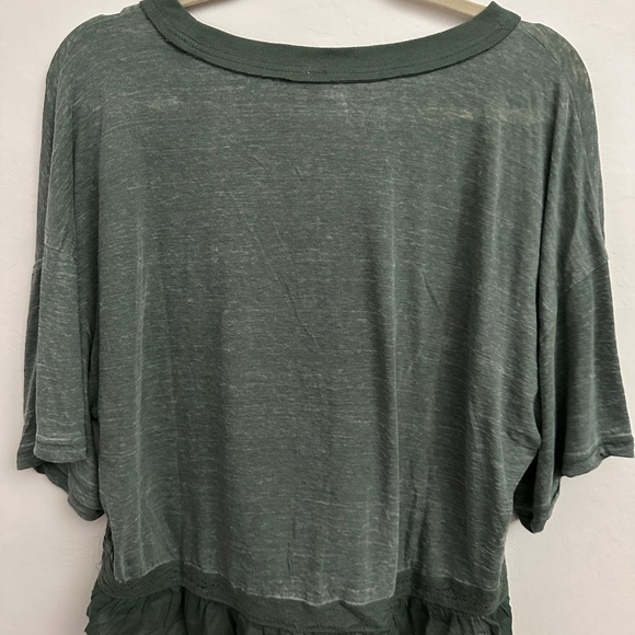 NWT Free People Fall In Love Lace Cropped Top, Washed Army, Large - Picture 3 of 6
